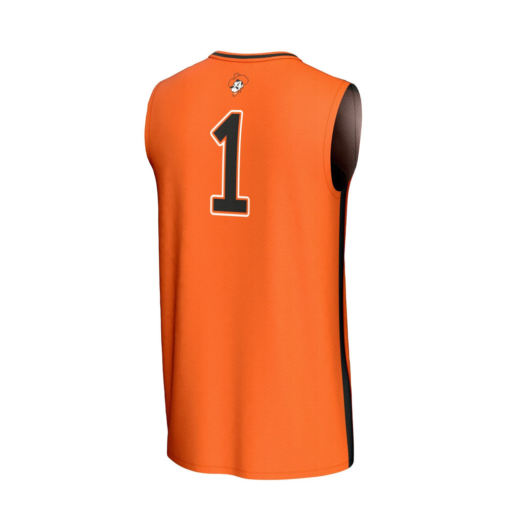 #1 Oklahoma State Cowboys Lightweight Collegiate Basketball Fashion Jersey - Orange product image 4, provided for visual