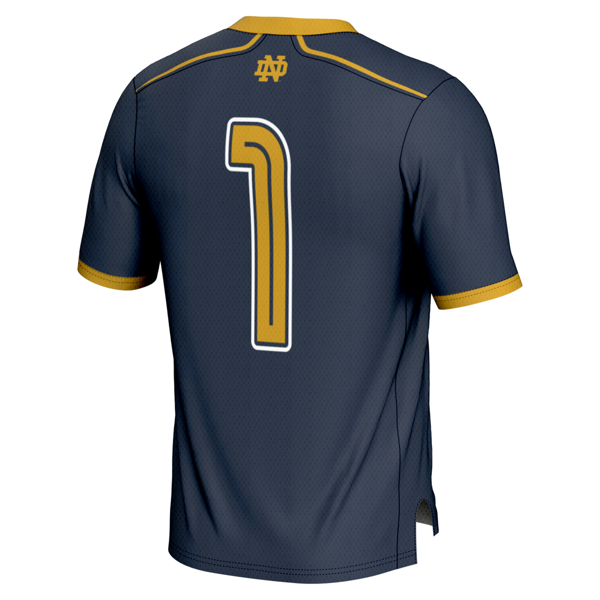 #1 Notre Dame Fighting Irish Lightweight Lacrosse Fashion Jersey - Navy product image 4, provided for visual reference and