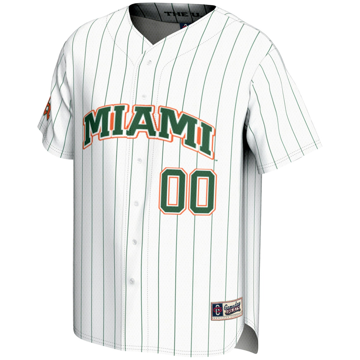 Miami Hurricanes NIL Pick-A-Player Lightweight Baseball Jersey - White product image 3, provided for visual reference and