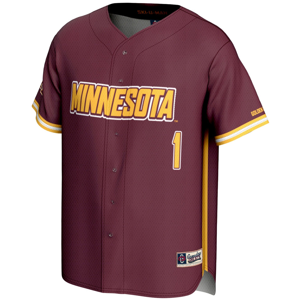 #1 Minnesota Golden Gophers Lightweight Baseball Jersey - Maroon product image 3, provided for visual reference and product