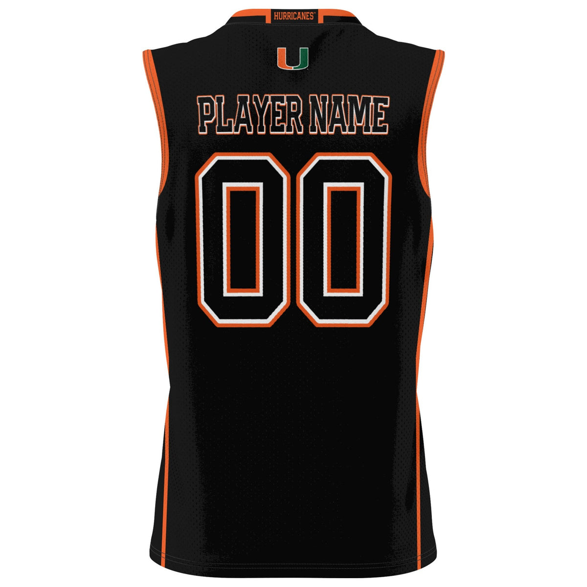 Miami Hurricanes NIL Pick-A-Player Lightweight Basketball Jersey - Black product image 4, provided for visual reference and