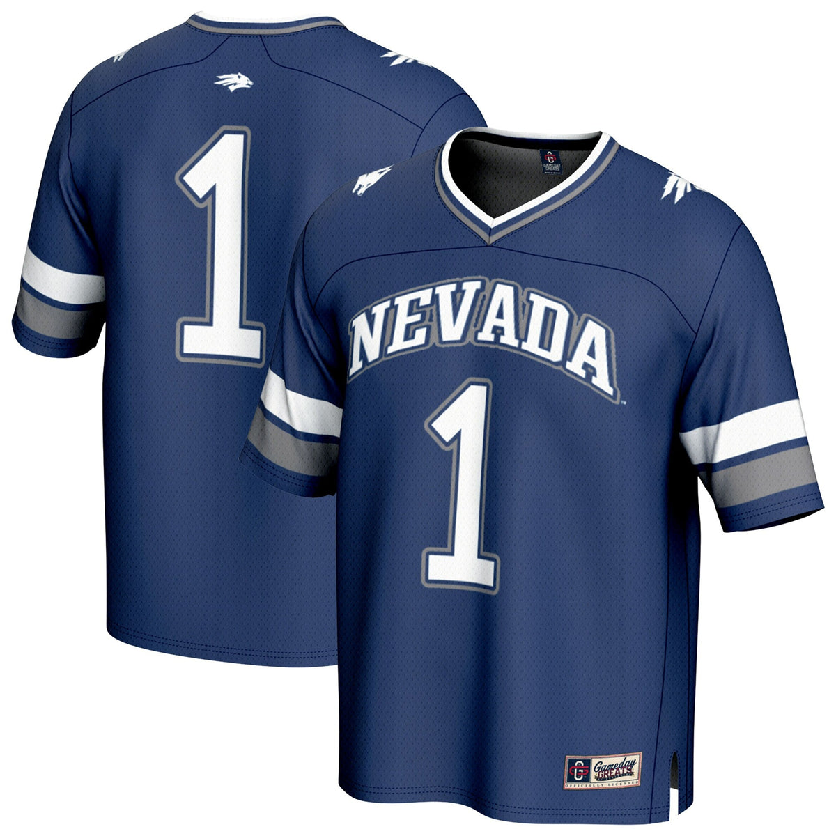 #1 Nevada Wolf Pack Lightweight Collegiate Football Fashion Jersey - Navy product image 1, provided for visual reference and