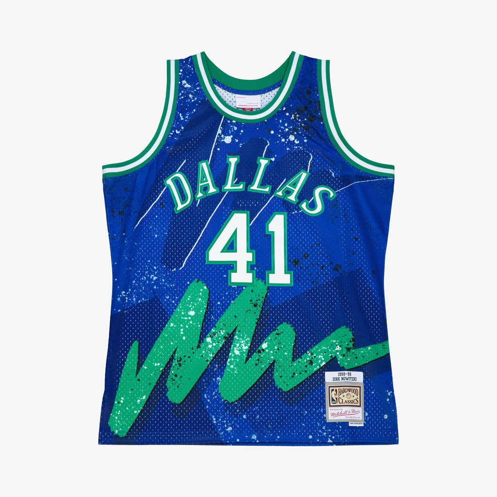 Dallas Mavericks Dirk Nowitzki 1998 Hyper Hoops Swingman Jersey - Blue product image 3, provided for visual reference and