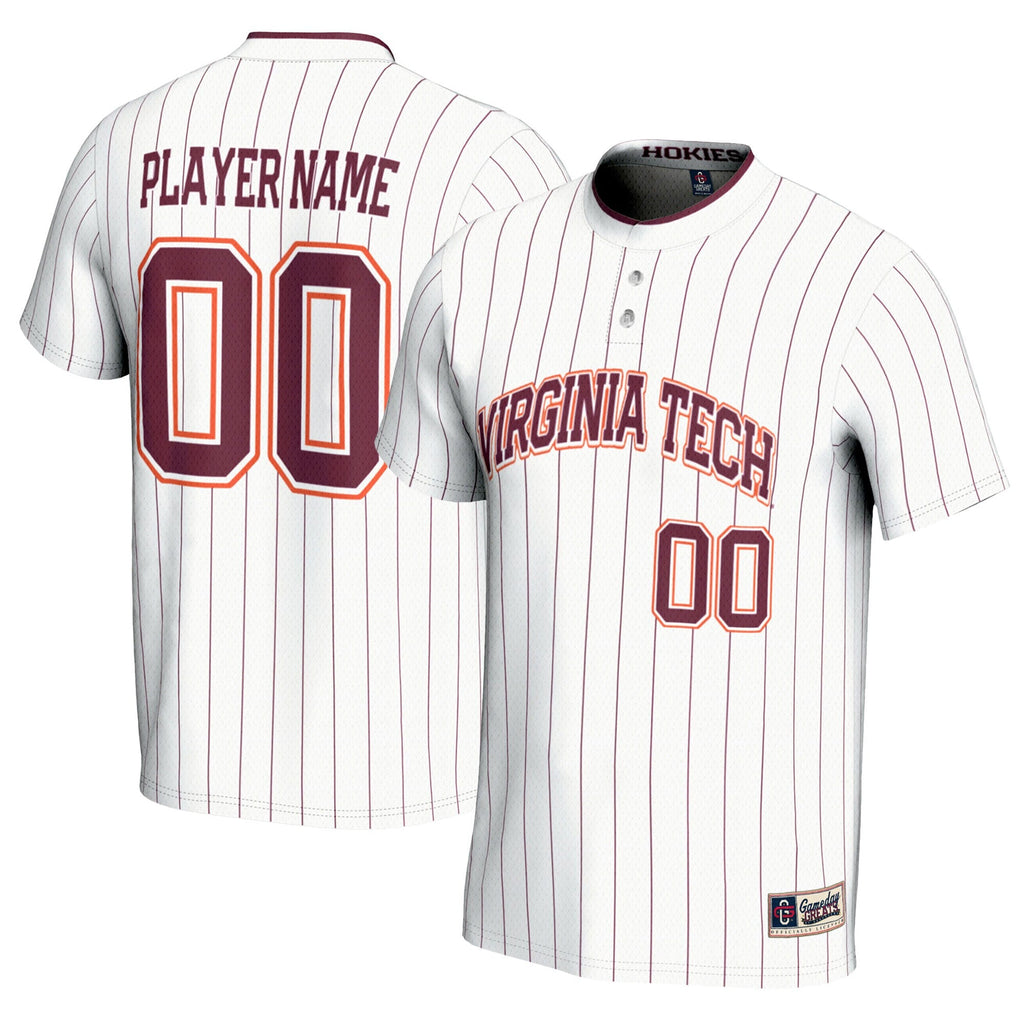 Virginia Tech Hokies NIL Pick-A-Player Lightweight Softball Jersey - White product image 2, provided for visual reference