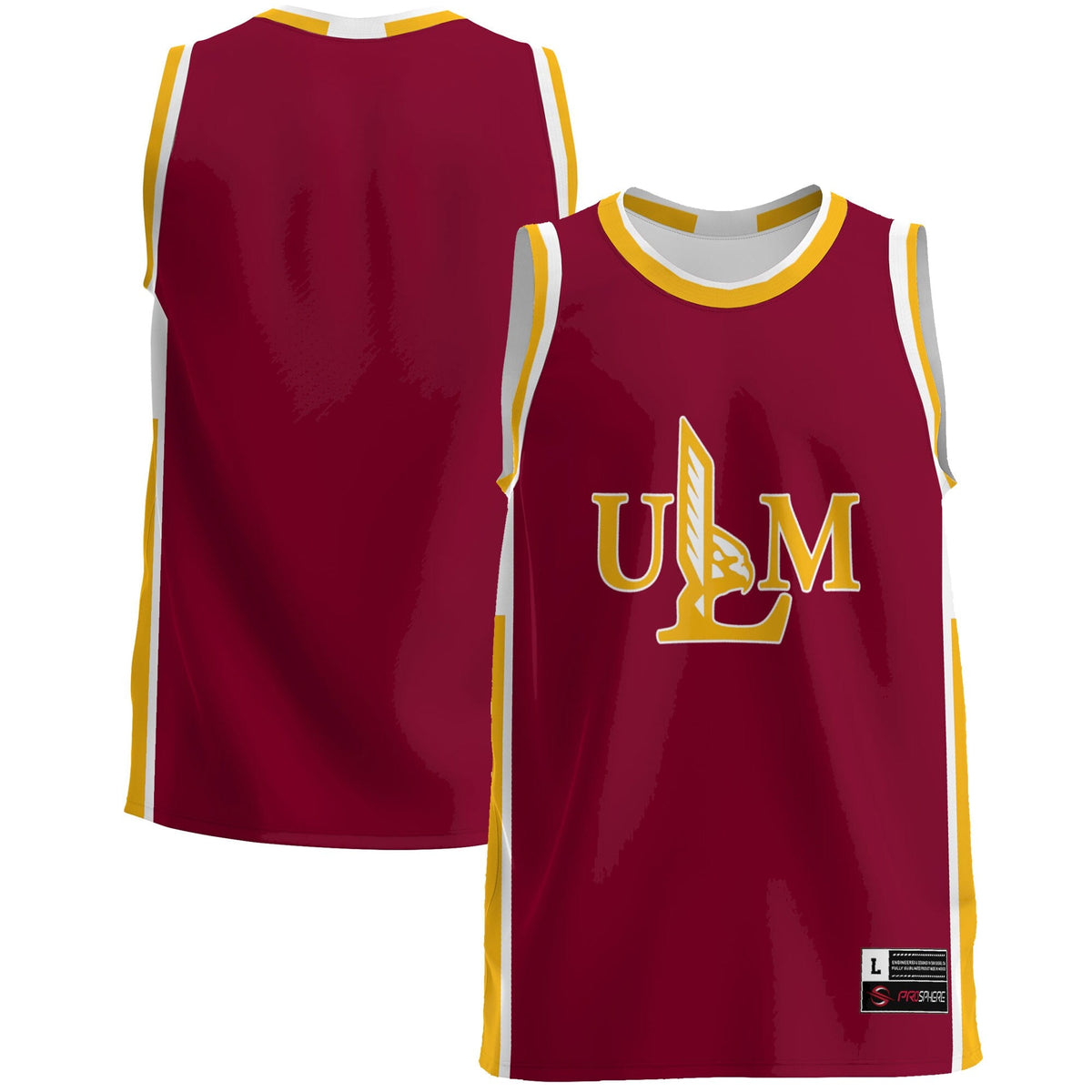 ULM Warhawks Lightweight Basketball Jersey - Maroon product image 2, provided for visual reference and product detail review