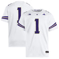 #1 White Washington Huskies Premier Jersey product image 1, provided for visual reference and product detail review