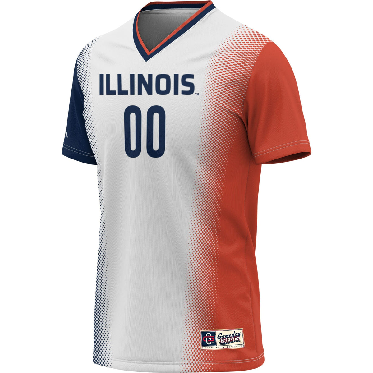 Illinois Fighting Illini Pick-A-Player NIL Lightweight Soccer Jersey - White product image 3, provided for visual reference