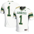 #1 Colorado State Rams Endzone Football Jersey - White product image 1, provided for visual reference and product detail