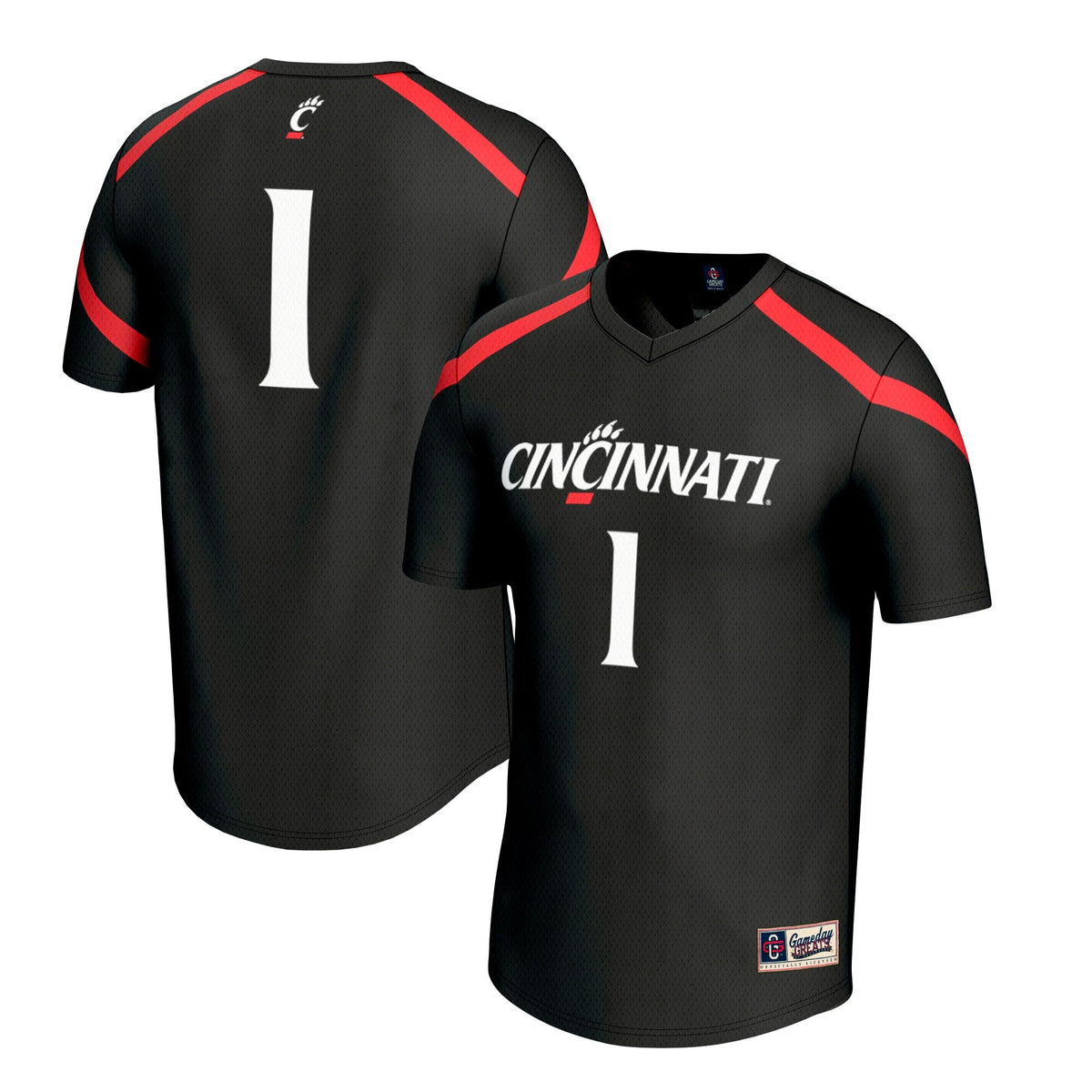 #1 Cincinnati Bearcats Lacrosse Fashion Jersey - Black product image 1, provided for visual reference and product detail