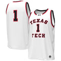 #1 Texas Tech Red Raiders Throwback Replica Basketball Jersey - White product image 1, provided for visual reference and