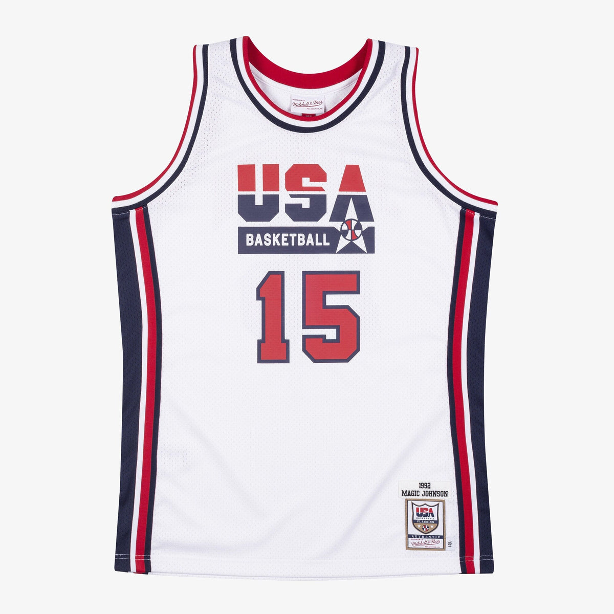 USA Basketball Authentic Jersey Magic Johnson 1992 product image 1, provided for visual reference and product detail review