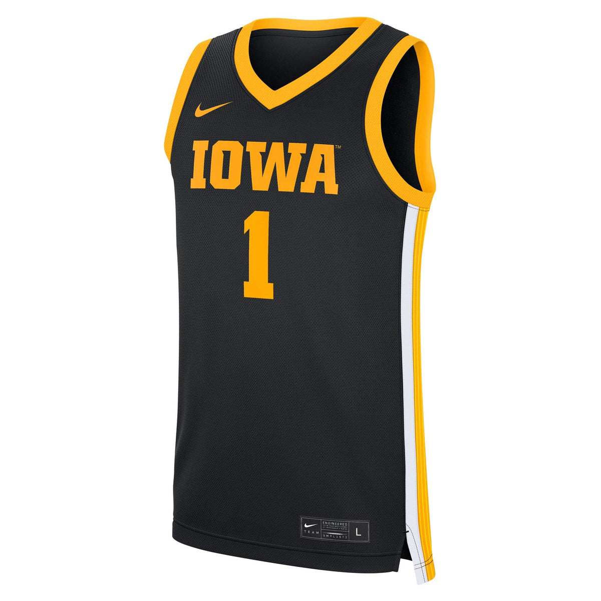 #1 Iowa Hawkeyes Road Replica Jersey - Black product image 3, provided for visual reference and product detail review