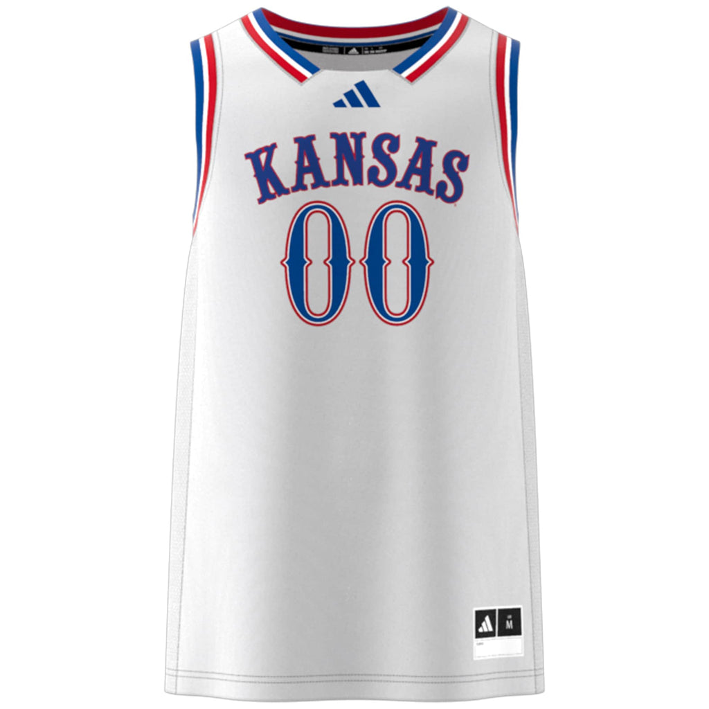 #00 Kansas Jayhawks Swingman Jersey - White product image 3, provided for visual reference and product detail review
