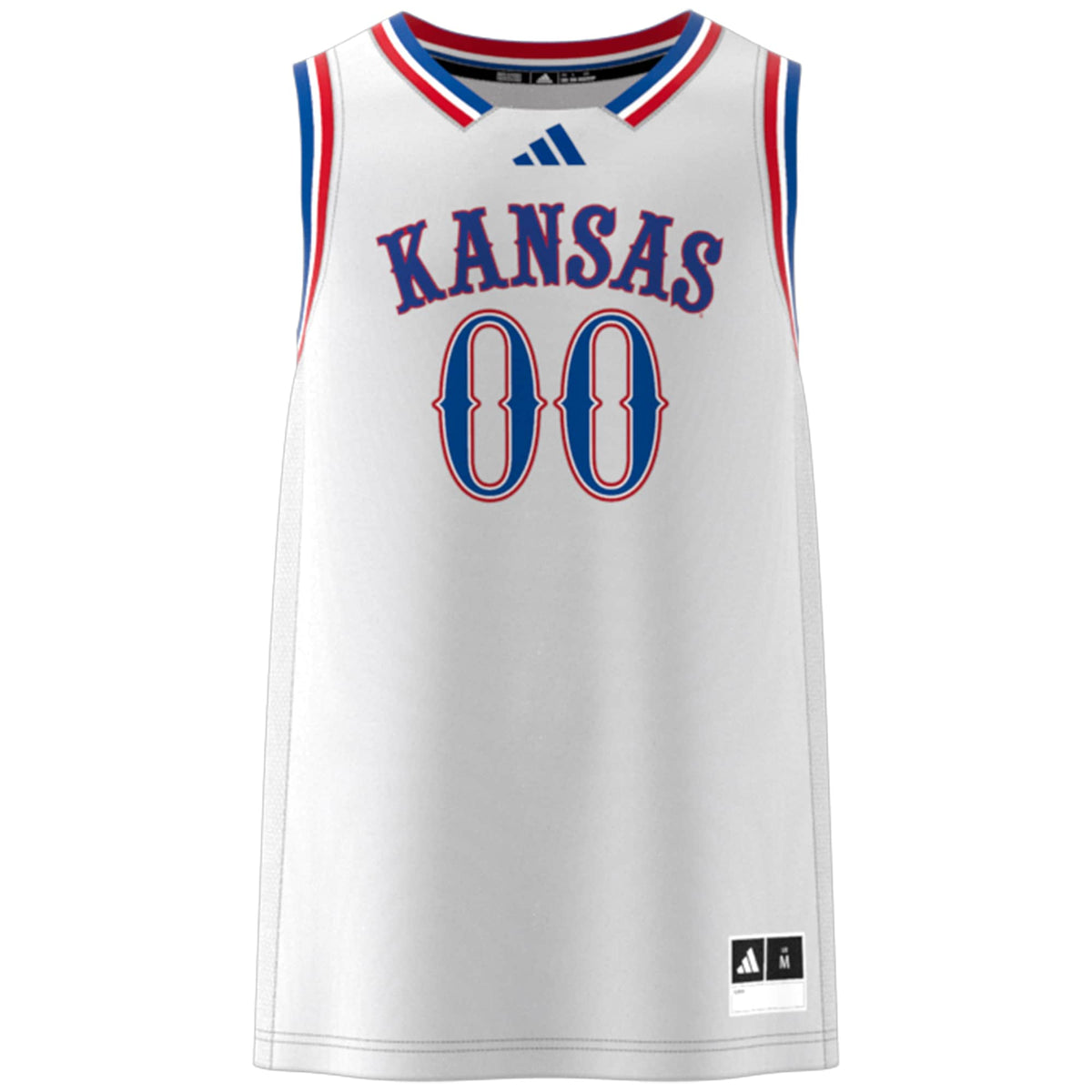 #00 Kansas Jayhawks Swingman Jersey - White product image 3, provided for visual reference and product detail review
