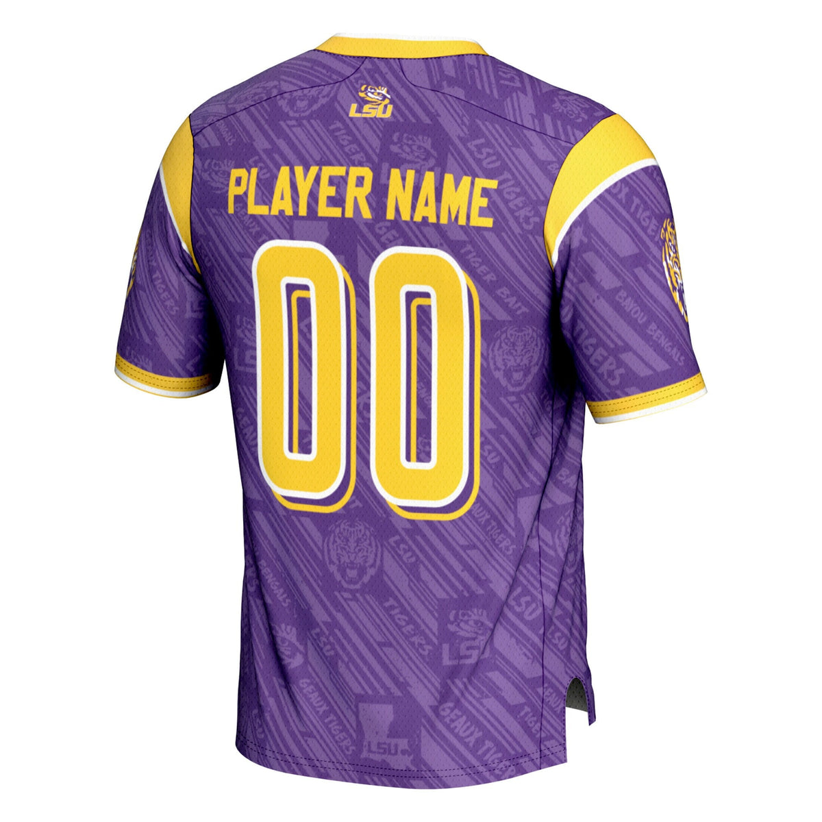 LSU Tigers Highlight Print NIL Pick-A-Player Football Jersey - Purple product image 4, provided for visual reference and