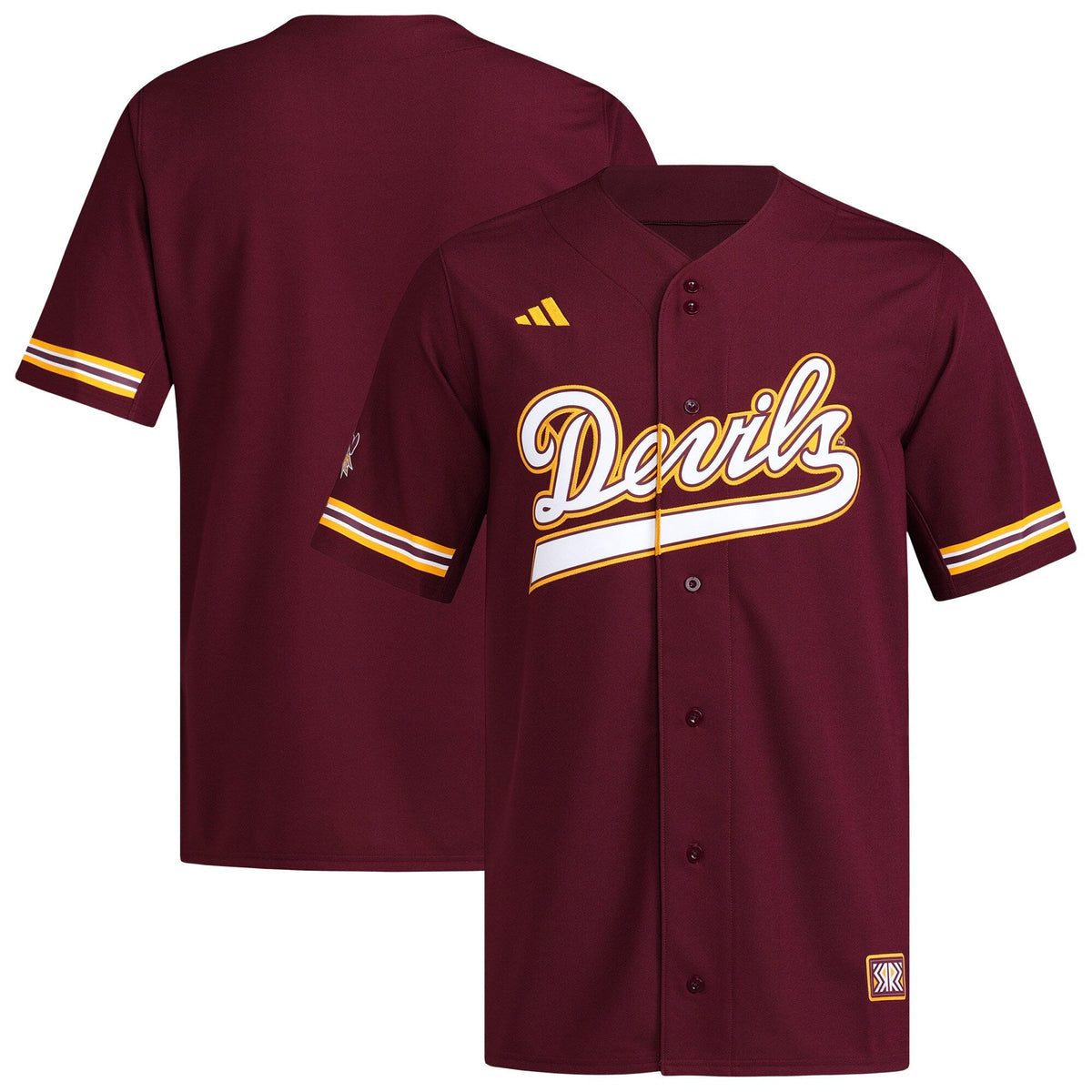 Arizona State Sun Devils Reversible Retro Full-Button Baseball Jersey - Maroon product image 1, provided for visual