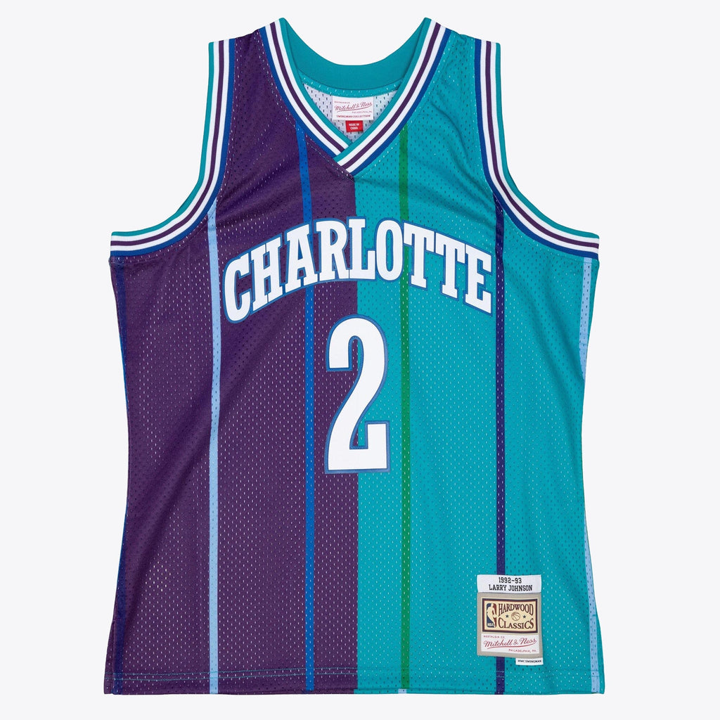 Charlotte Hornets Larry Johnson 1992 Split Swingman Jersey product image 3, provided for visual reference and product detail