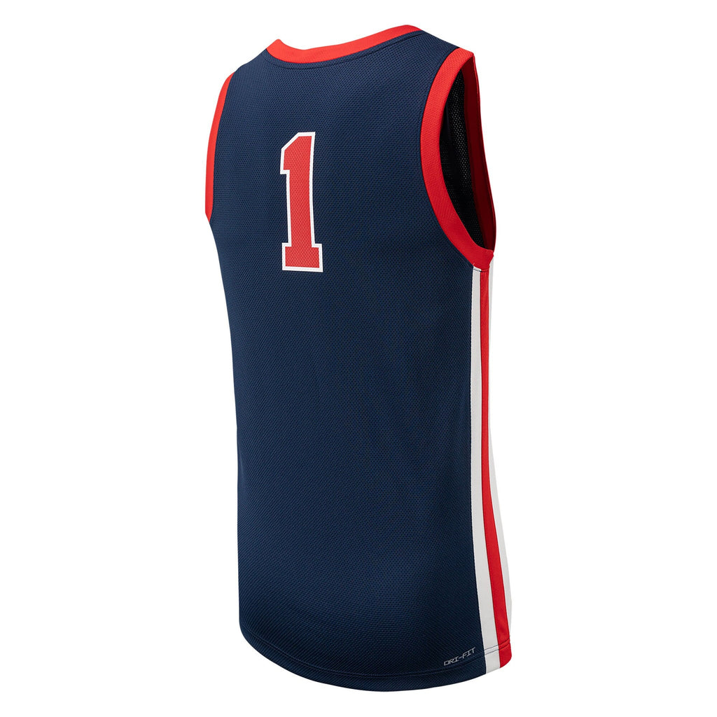 #1 Ole Miss Rebels Replica Basketball Jersey - Navy product image 4, provided for visual reference and product detail review