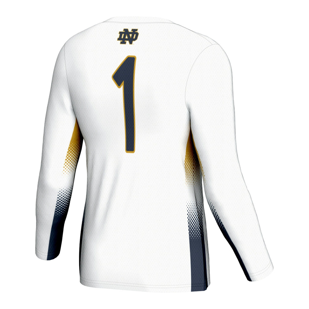 #1 Notre Dame Fighting Irish Lightweight Volleyball Jersey - White product image 4, provided for visual reference and