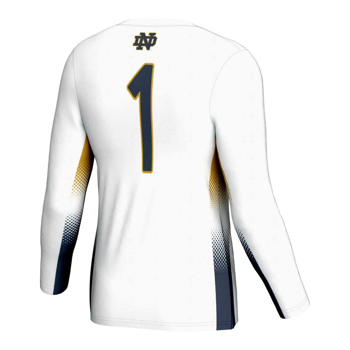 #1 Notre Dame Fighting Irish Lightweight Volleyball Jersey - White product image 4, provided for visual reference and