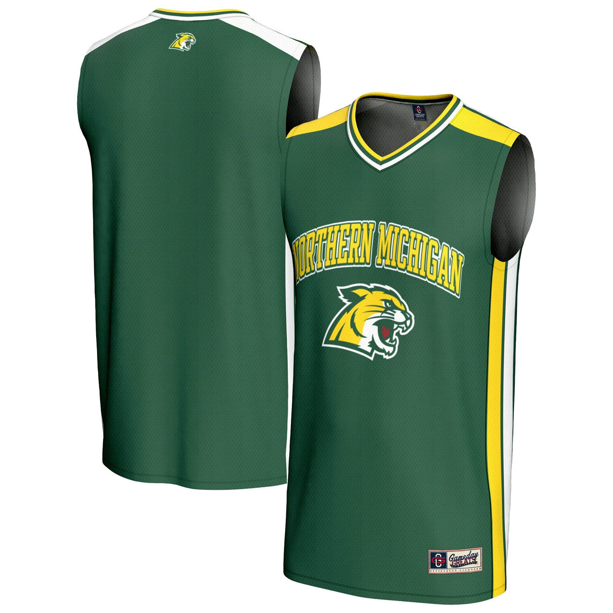 Northern Michigan Wildcats Spirit Basketball Jersey - Green product image 2, provided for visual reference and product