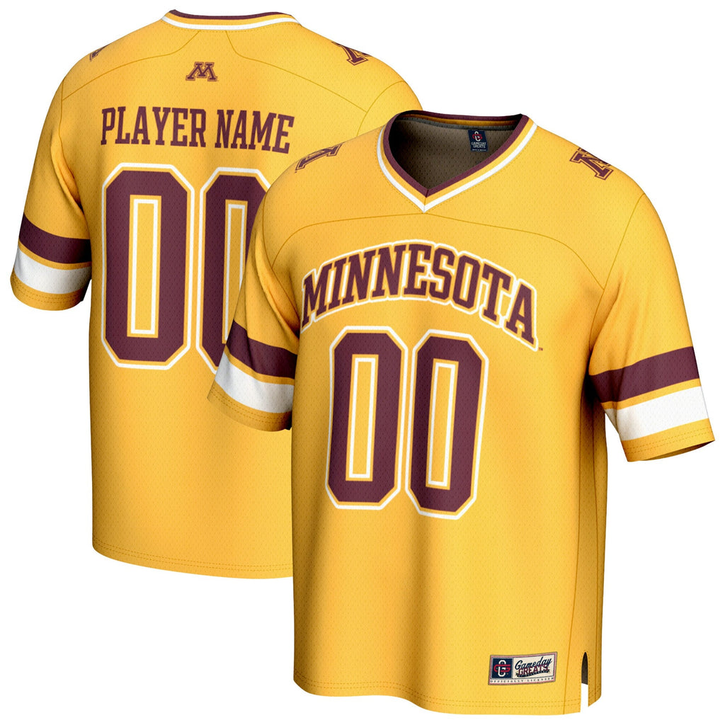 Minnesota Golden Gophers NIL Pick-A-Player Football Fashion Jersey - Gold product image 1, provided for visual reference and