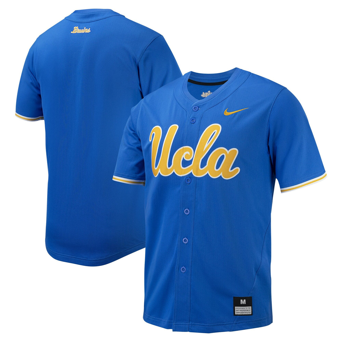 Blue UCLA Bruins Replica Full-Button Baseball Jersey product image 1, provided for visual reference and product detail review