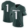 #1 Green Michigan State Spartans Game Jersey product image 1, provided for visual reference and product detail review
