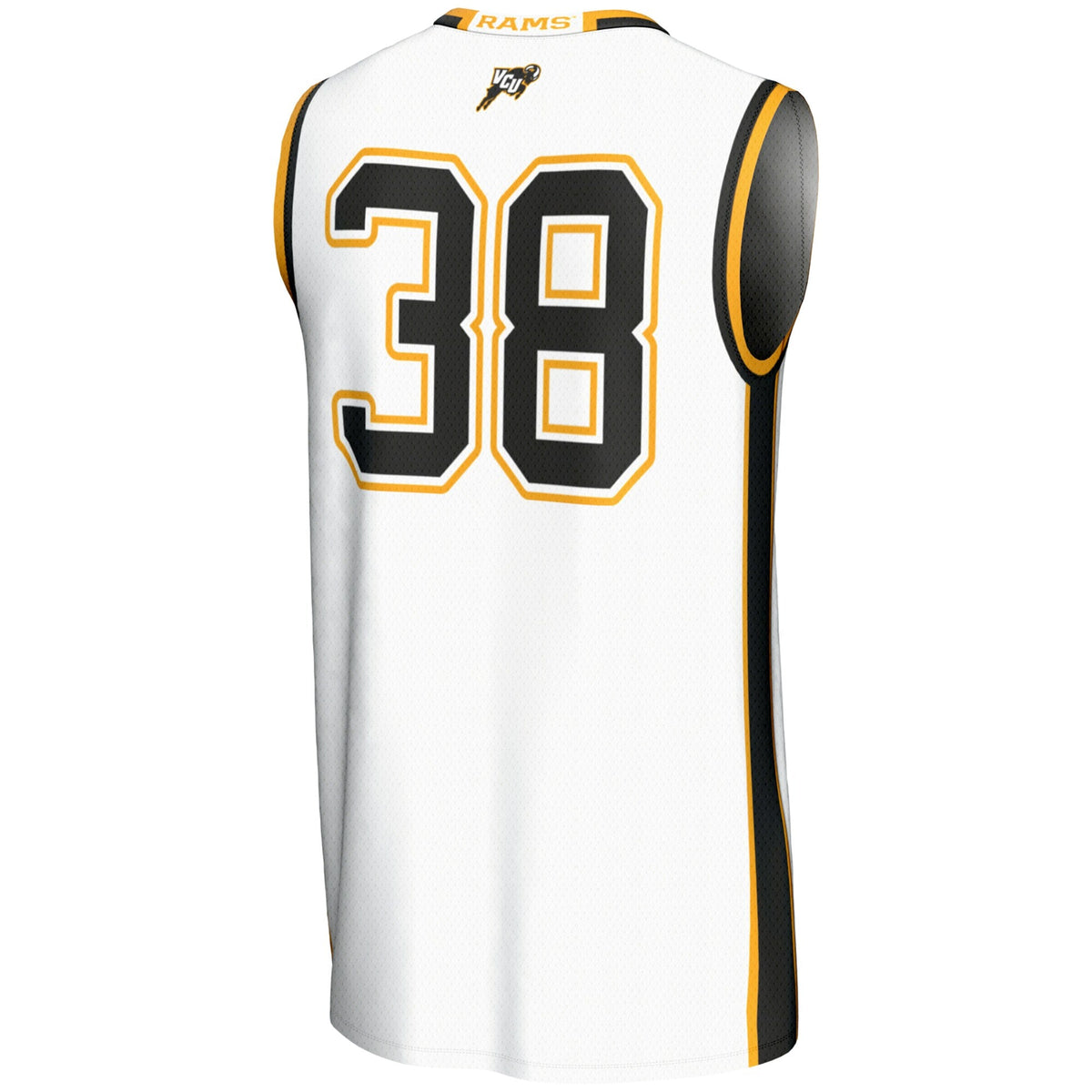 #38 VCU Rams Lightweight Basketball Jersey - White product image 4, provided for visual reference and product detail review
