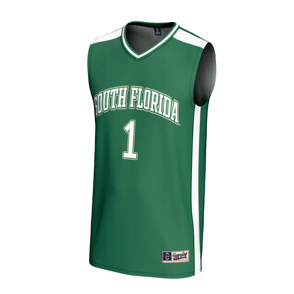 #1 South Florida Bulls Lightweight Collegiate Basketball Fashion Jersey - Green product image 3, provided for visual