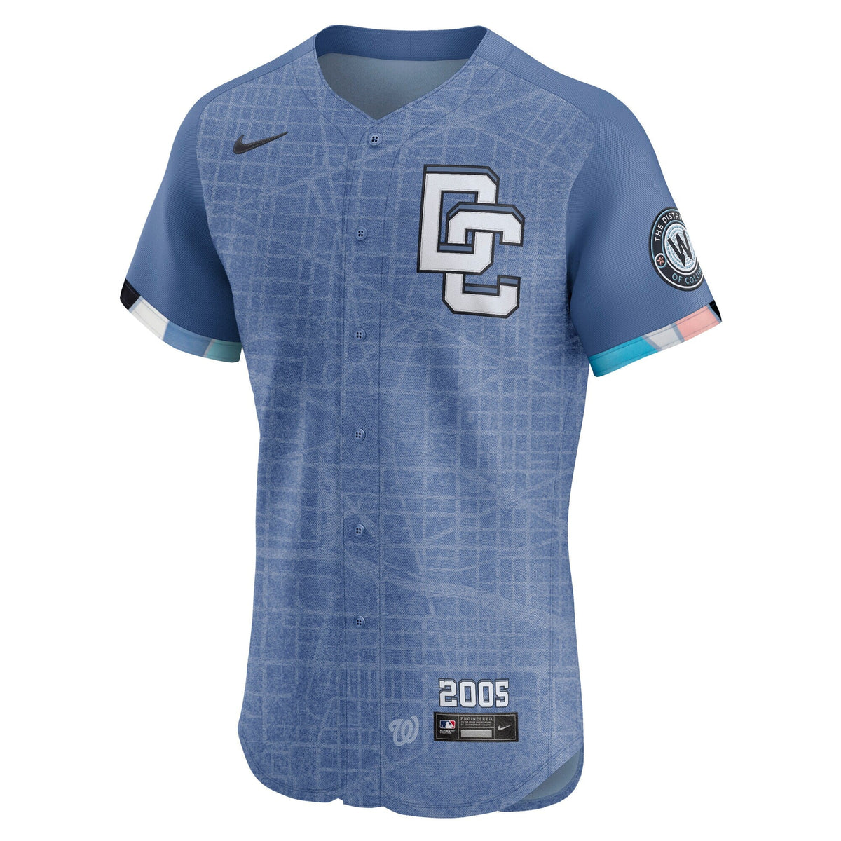Washington Nationals Blue 2025 City Connect Elite Jersey product image 3, provided for visual reference and product detail