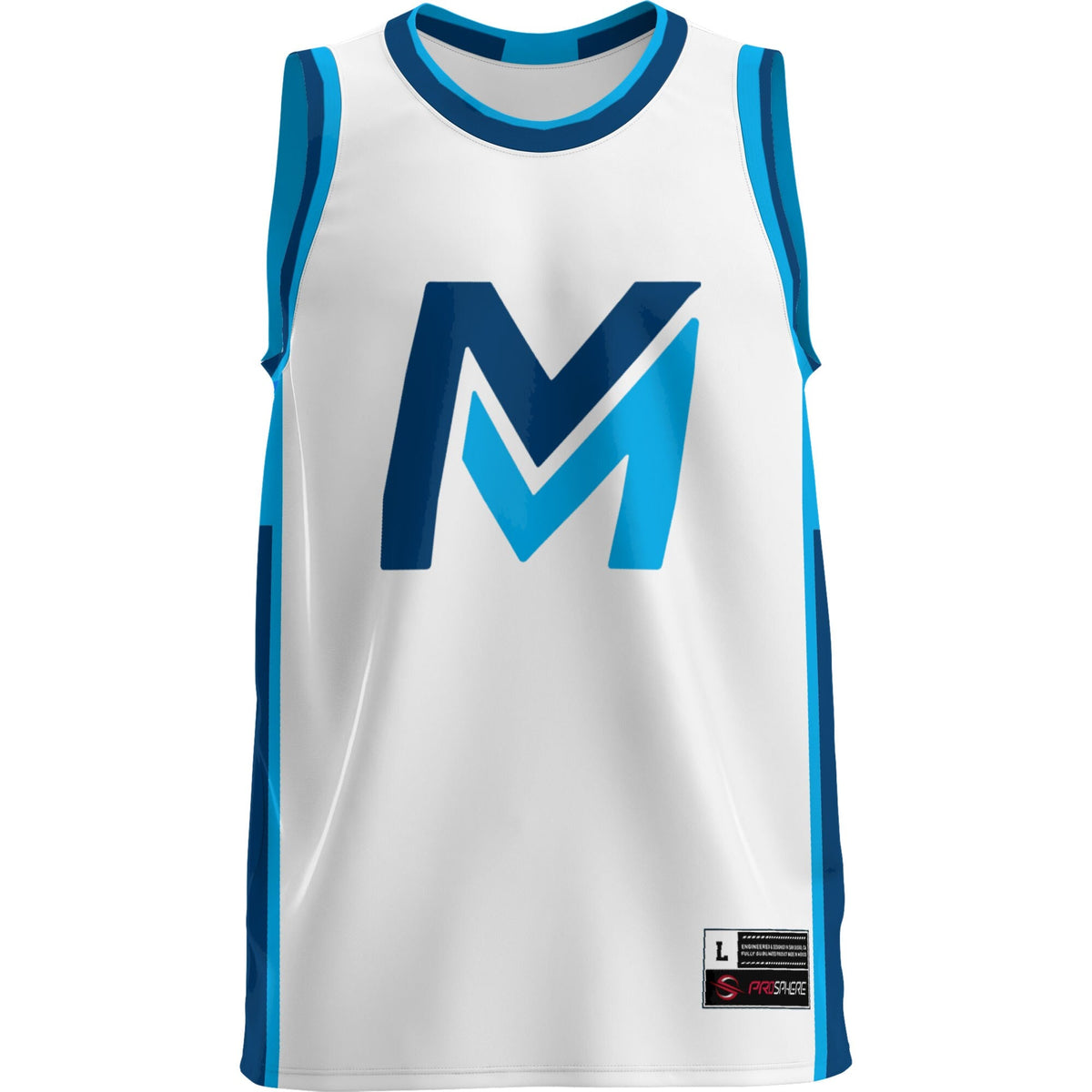 Mid Michigan College Lightweight Basketball Jersey - White product image 3, provided for visual reference and product detail