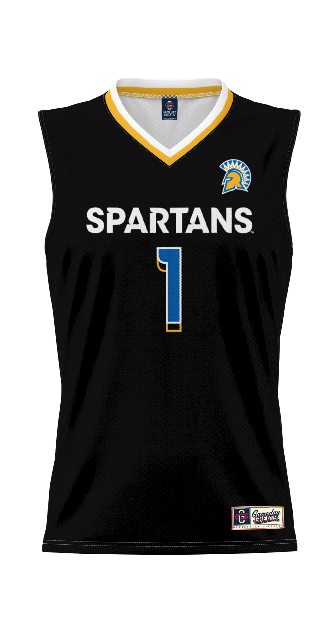 #1 San Jose State Spartans Lightweight Basketball Jersey - Black product image 3, provided for visual reference and product