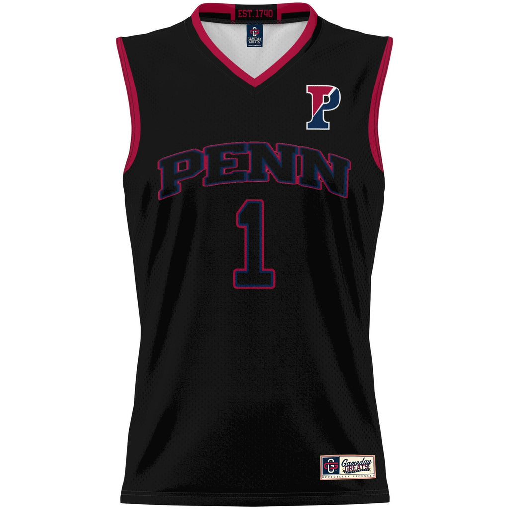 #1 Pennsylvania Quakers Lightweight Basketball Jersey - Black product image 3, provided for visual reference and product