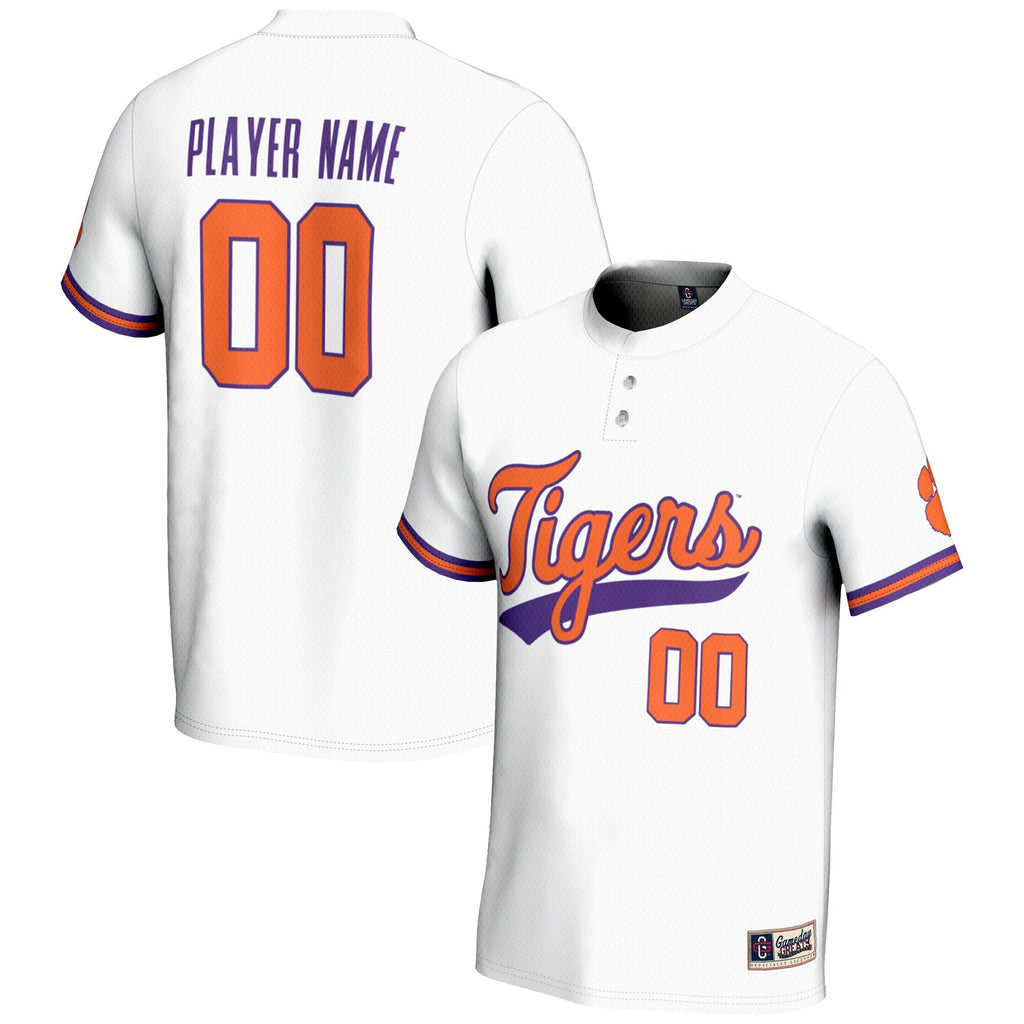 Clemson Tigers NIL Pick-A-Player Lightweight Softball Jersey - White product image 2, provided for visual reference and