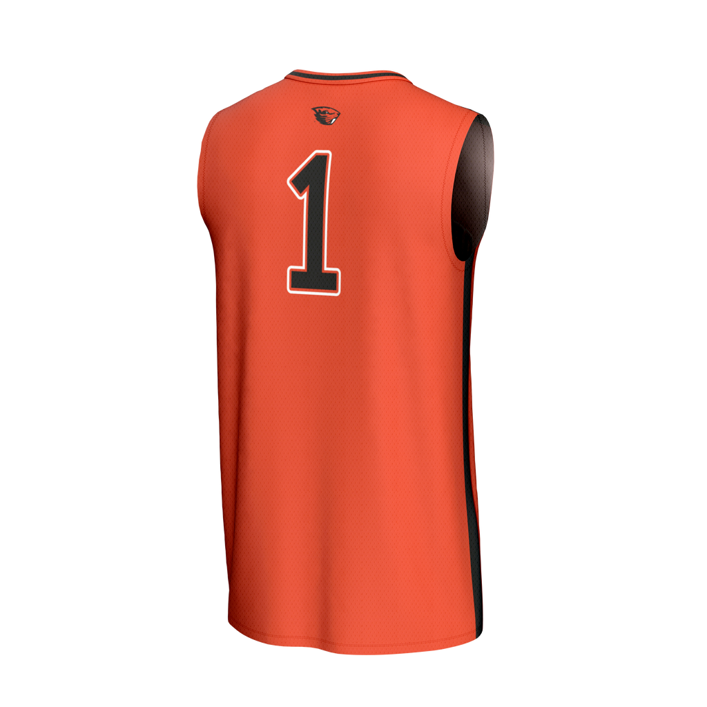 #1 Oregon State Beavers Lightweight Collegiate Basketball Fashion Jersey - Orange product image 4, provided for visual
