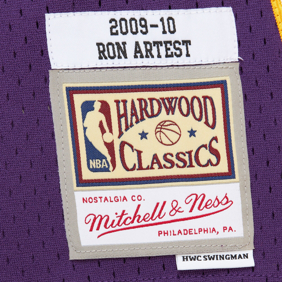 Los Angeles Lakers Ron Artest 2009 Dark Authentic Jersey - Purple product image 7, provided for visual reference and product