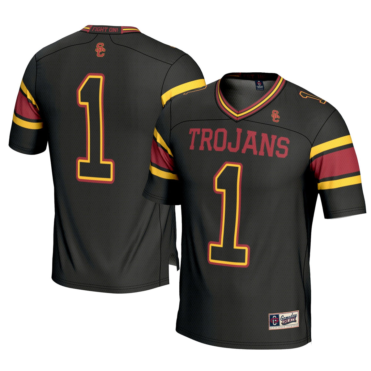 #1 USC Trojans Football Jersey - Black product image 1, provided for visual reference and product detail review