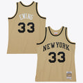 New York Knicks Patrick Ewing 1991 Swingman Jersey - Khaki product image 1, provided for visual reference and product detail