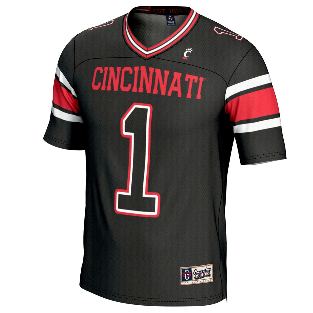 #1 Cincinnati Bearcats Lightweight Football Fashion Jersey - Black product image 3, provided for visual reference and