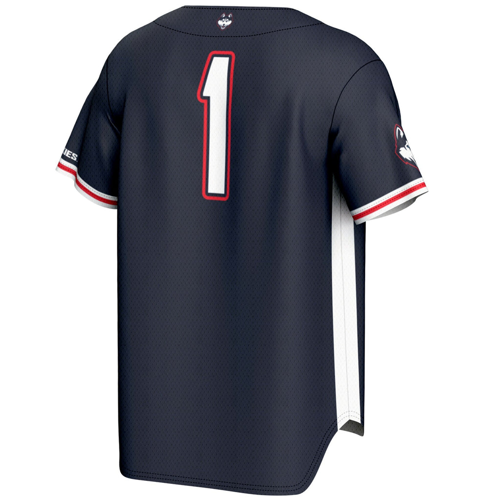 #1 UConn Huskies Lightweight Baseball Jersey - Navy product image 4, provided for visual reference and product detail review