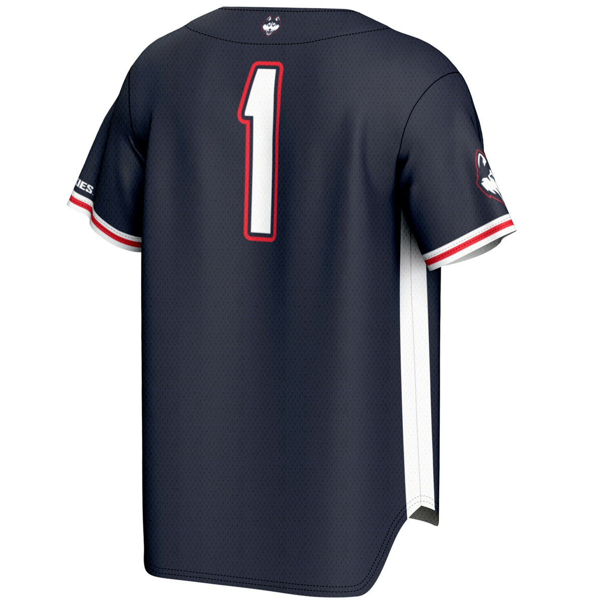 #1 UConn Huskies Lightweight Baseball Jersey - Navy product image 4, provided for visual reference and product detail review