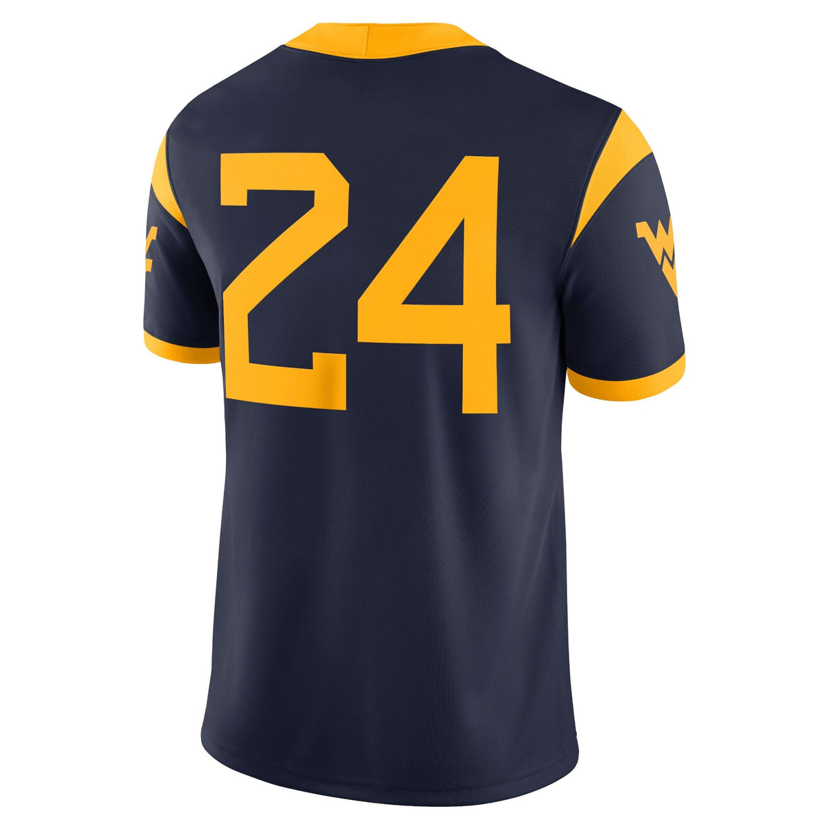 #24 Navy West Virginia Mountaineers Game Jersey product image 4, provided for visual reference and product detail review
