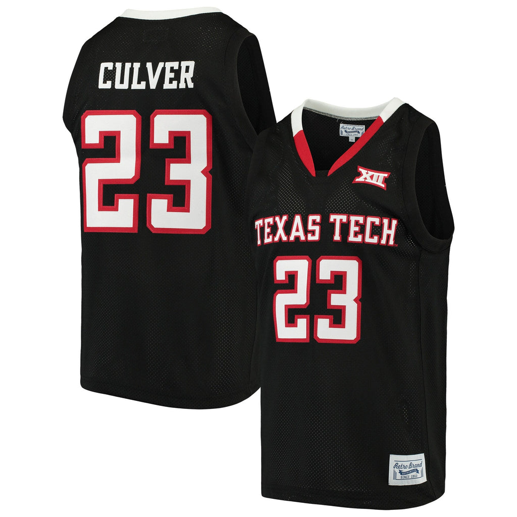 Jarrett Culver Texas Tech Red Raiders Original Retro Brand Alumni Basketball Jersey - Black product image 2, provided for