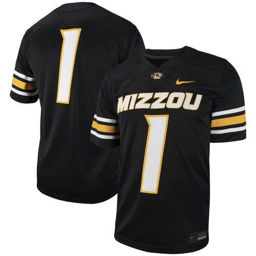 #1 Black Missouri Tigers Untouchable Football Replica Jersey product image 2, provided for visual reference and product