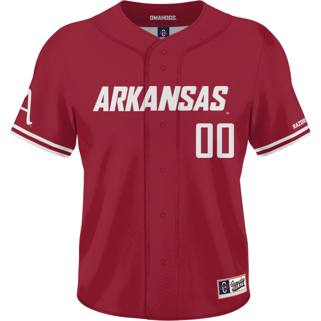 Arkansas Razorbacks NIL Pick-A-Player Lightweight Baseball Jersey - Cardinal product image 3, provided for visual reference