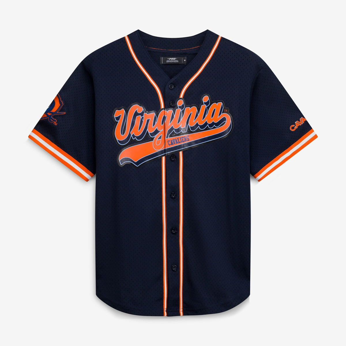 Virginia Cavaliers Mesh Full-Button Replica Baseball Jersey - Navy product image 2, provided for visual reference and