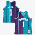 Charlotte Hornets Muggsy Bogues 1994 Split Swingman Jersey product image 1, provided for visual reference and product detail