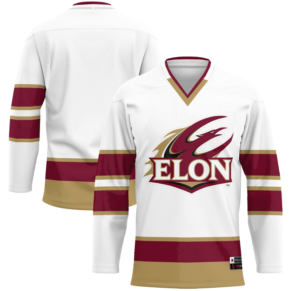 Elon Phoenix Hockey Jersey - White product image 2, provided for visual reference and product detail review