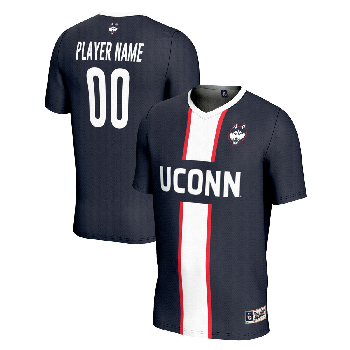 UConn Huskies Pick-A-Player NIL Lightweight Soccer Jersey - Navy product image 2, provided for visual reference and product